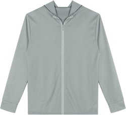 YiZYiF Men Long Sleeves UPF 50+ Protection Hooded Lightweight Full Zip SPF UV Jacket Top Hiking Fishing Shirt Grey 3X-Large