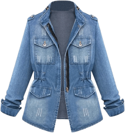 Edvintorg Denim Jackets Clearance Plus Size Casual Womens'S Coats Long Sleeve Streetwear Ladies Oversize Jeans Chain Jacket Coats With Pocket