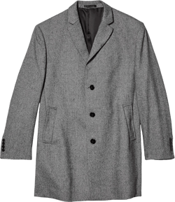 Calvin Klein Men's Slim Fit Wool Blend Overcoat Jacket 40 Charcoal Grey Herringbone