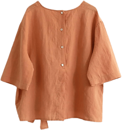 Minibee Women's Cotton Linen Blouse Cute Tunics Tops Shirt XX-Large Orange