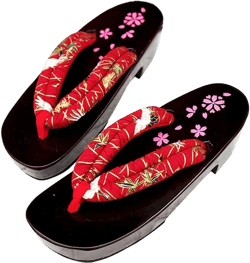 Woman’s Japanese Traditional Clogs Geta Sandals Traditional Sandals Geta Wooden Clogs Shoes Lower Type Anti-Skid Floral Slippers Sandals Wooden Summer Mules Shoes Footwear EU 34-35 E