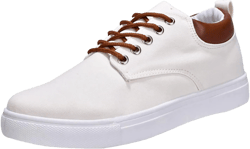Mens Fashion Casual Shoes Business Men Low Top Canvas Walking Shoes Lace Up Fashion Sneakers 1930s Mens Shoes 9 White