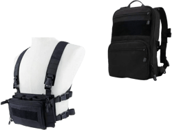 Tactical Chest Rig Vest + MOLLE Military Backpack for Airsoft Shooting Wargame Paintball