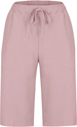 Women's Pink Cotton Linen Bermuda Shorts - High Rise, 5 Pockets, Size Medium, Casual, Climbing, Hiking
