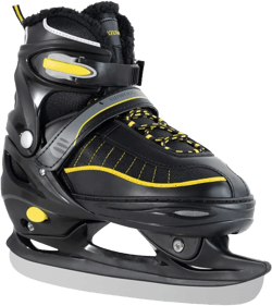 Ice Skates,Hockey Skates with Adjustable 4 Sizes,Soft Padding and Reinforced Ankle Support for Boys Girls Youth Men Women and Beginners BLACK M(1-4)Kids,(4-6)Women,(3.5-5.5)Men)