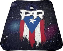 ONE TO PROMISE Flag Barber Cape Puerto Rico Flag Galaxy Design Hair Cut Salon Cape,Hair Stylist Hairdresser Styling Cape,Waterproof Haircut Apron Cover up for Adults,55"X66"