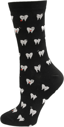 K. Bell Teeth Crew Socks, Black, Sock Size 9-11/Shoe Size 4-10, 1 Pair