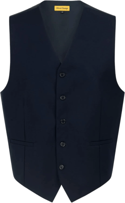 Oliver George Men’s Solid Formal Suit Vest Tuxedo Waistcoat Business Dress Vest For Suit or Tuxedo X-Small Navy Blue
