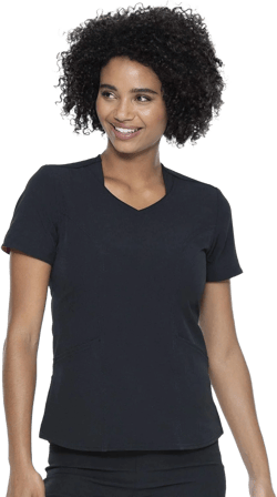 HeartSoul Break On Through Women Scrubs Top V-Neck Plus Size HS799, 3XL, Black