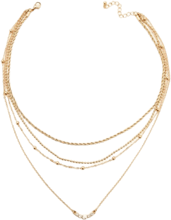 Layered Rhinestone Rope Necklace