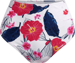 Women's Black High Waisted Bikini Bottom Full Coverage Bathing Suit Swim Bottoms Tummy Control Swimsuit Shorts 5X-Large Flowers