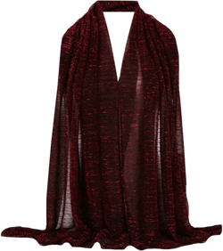 Editha Women Solid Color Muslim Headscarf Turban Lightweight Jersey Hijab Scarf Wrap Red