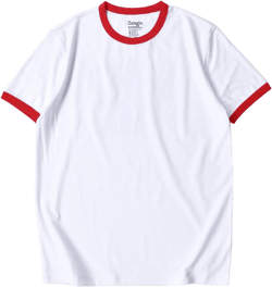Zengjo Men's Ringer Tee Crewneck Athletic T Shirts Short Sleeve Sport Shirt for Men Medium White/Red