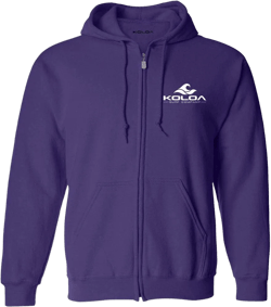 Joe's USA Koloa Full Zipper Wave Logo Hoodies in Adult Sizes: S-5XL 3X-Large Purple