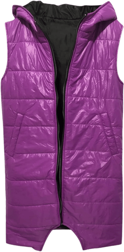 Womens Long Down Puffer Vest with Hood Winter Quilted Hooded Long Vest Plus Size Warm Sleeveless Jacket Vest Winter XX-Large Purple
