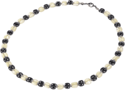 Hematite and Freshwater Pearl Vintage Statement Necklace for Women Style 8