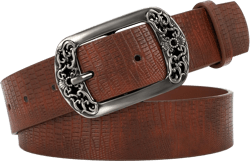 SUOSDEY Womens Leather Belts Western Vintage Women's Belt with Engraved Buckle Ladies Belt for Jeans Pants 01-coffee(snake Pattern) Fit waist from 33''-37''