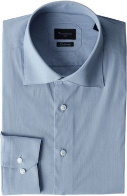 Essentials Premium Cotton Man Shirt Light Blue White