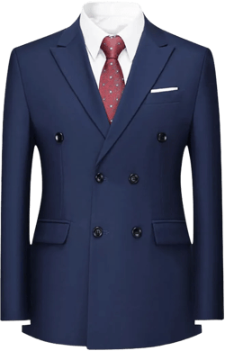 Boyland Mens Solid Color Notched Lapel Double Breasted Suit Jacket Blazer Small Dark Blue