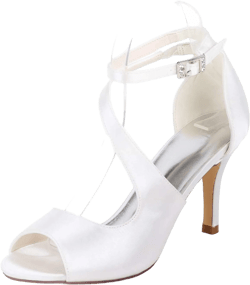 Peep Toe High Heels Sandals for Women Cross Strappy Ankle Strap Wedding Shoes for Bride Prom Party Shoes Pumps White 9920-19 8 White