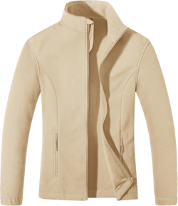 MAGCOMSEN Women's Fleece Jacket Zip Up Coat Lightweight Soft Warm Long Sleeve Jackets with Pockets for Winter X-Large Pale Yellow