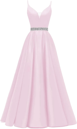 Yexinbridal Satin Prom Dresses Long for Women 2025 Spaghetti Straps Beaded V-Neck Formal Evening Party Gowns 30 Pink Satin