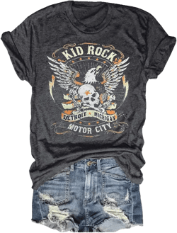 Womens T Shirts Country Music Shirt Rock Nasaville Concert Band Retro Tee Summer Short Sleeve Graphic Tops 00 Dark Grey Large