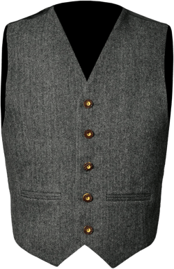 Tweed vest men –mens tweed vest with 5buttons, 2pockets, woolen material. Ideal for Scottish Dressing kilt for men 40 Grey