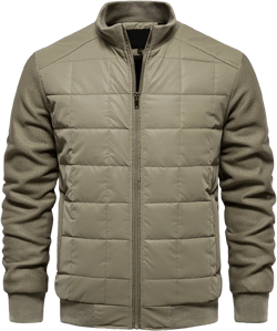Mens Quilted Flight Bomber Jackets Lightweight Packable Puffer Varsity Coats Warm Winter Zip Up Hiking Padded Coats