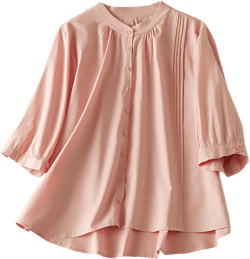Women's Stand Up Collar Organ Pleated Small Shirt Cotton Linen Half Sleeved Shirt for Women Top T Shirts Blouse : Clothing, Shoes & Jewelry