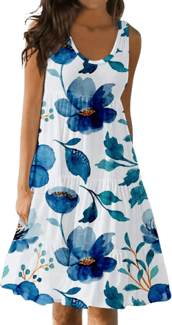 Rvidbe Beach Dresses for Women Trendy, Cotton Dress for Women Long Sleeve, Maxi Dress for Women Summer, Women's Boho Short Sleeve V-Neck Pocket Dress Casual Print Long Dress Spring Dresses