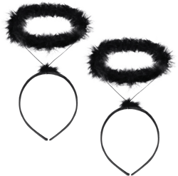 UNIME 2 Pack Angel Halo Headbands Feather Angel Headband Black Halo Headband Halloween Christmas Costume Accessory Party Accessories (Black) at Amazon Women’s Clothing store