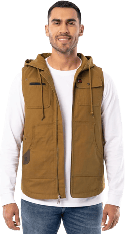 Wrangler Men's Lined Workwear Duck Vest Duck Brown XX-Large