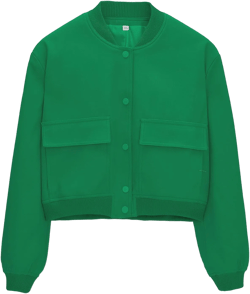 Durio Womens Bomber Jacket Fashion Short Cropped Jacket Casual Jackets for Women Varsity Jacket with Pockets Spring Fall Small Green