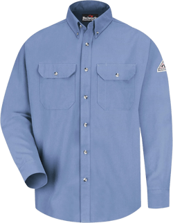 Bulwark Flame Resistant 7 oz CoolTouch 2 Dress Uniform Shirt X-Large Tall Light Blue