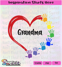 Heart | Hands | Grandma | 7 Hands - Transparent PNG, SVG  - Silhouette, Cricut, Scan N Cut