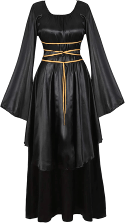 Parlsdy Womens Medieval Dress Victorian Costume Renaissance Long Dress Costumes Irish Over Cosplay Retro Gown Small Black