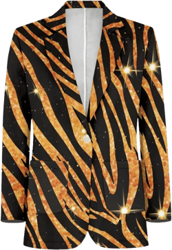 Men's Long Sleeve Suit Jacket Cardigan Soft Lightweight Open Front Casual Blazer Jacket Outerwear Pockets 5X-Large Tiger Stripes