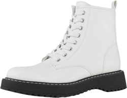 Hawkwell Women's Combat Boots Side Zipper Lace up Ankle Booties