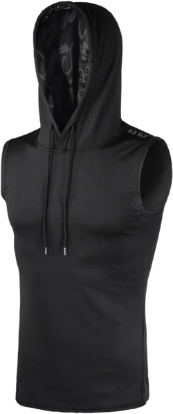SLEEFS Sleeveless Compression Hoodie - Workout Top Tank for Men - Breathable Muscle Shirt - Quick Dry XX-Large Black