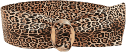 Women's Wrap Wide Cinch Belt Vintage Faux Leather Leopard Print Waist Belt Waistband for Dress