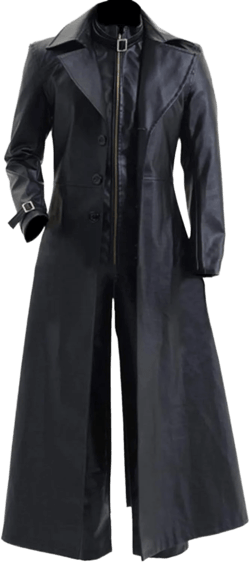 Mens Albert Wesker Cosplay Resident 5 Gothic Gaming Full Length Genuine Black Leather Trench Coat