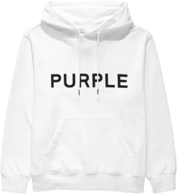 PURPLE Brand Logo Hoodie - White