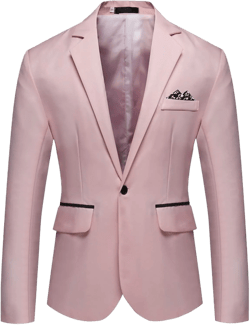 Suit Jackets for Men Slim Fit Casual One Button Blazer Jacket Lightweight Sport Coats Notched Lapel Wedding Dress Coat X-Large Pink