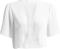 Ruziyoog Women Summer Cropped Cardigans Casual Short Sleeve Sexy Crop Tops Chiffon Loose Kimono Cardigan Capes Bolero Shrug X-Large White