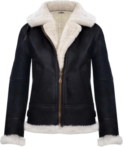 Womens Hooded Sheepskin Jacket B3 Flying Leather RAF Aviator Pilot at Amazon Women's Coats Shop