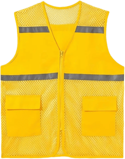 For Man Man Clothes Vest Daily Fish Net Mesh Vest Mesh Vest Reflective Strip Vest 3X-Large Yellow