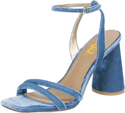 FSJ Women Sexy Open Toe Sandals Chunky High Heel Ankle Strap Buckle Party Evening Prom Dress Shoes Size 4-15 US 9 Blue
