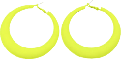 80s 90s Neon Chunky Hoop Earrings Large Retro Exaggerated Round Candy Color Matte Geometric Dangle Earrings for Women Party Retro Y2k Costume Accessory (Yellow)