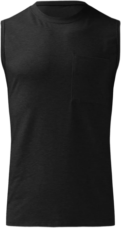 Men's Sleeveless Gym Tank Tops with Pocket Summer Sports Workout Bodybuilding Solid Muscle T Shirts Vest(Black,X-Large)